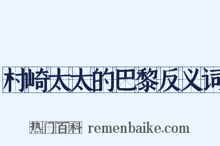 村崎太太的巴黎反义词是什么意思的图片